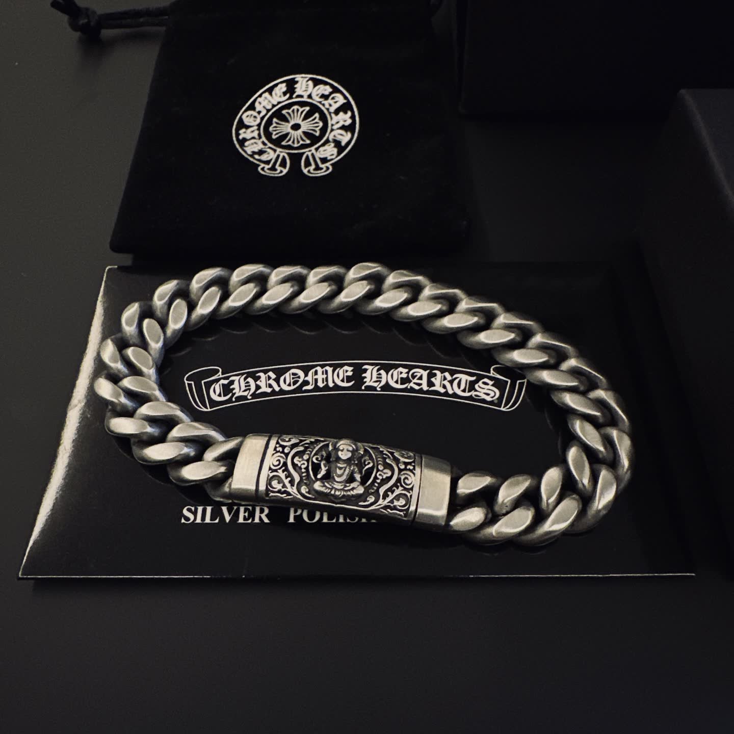 Chrome Hearts Silver Bracelet with Medallion